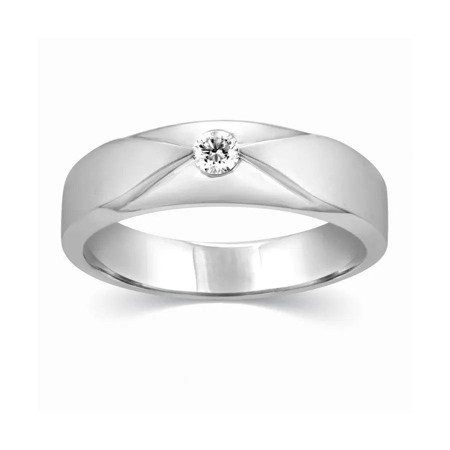 Single Diamond Platinum Ring for Men JL PT B-15