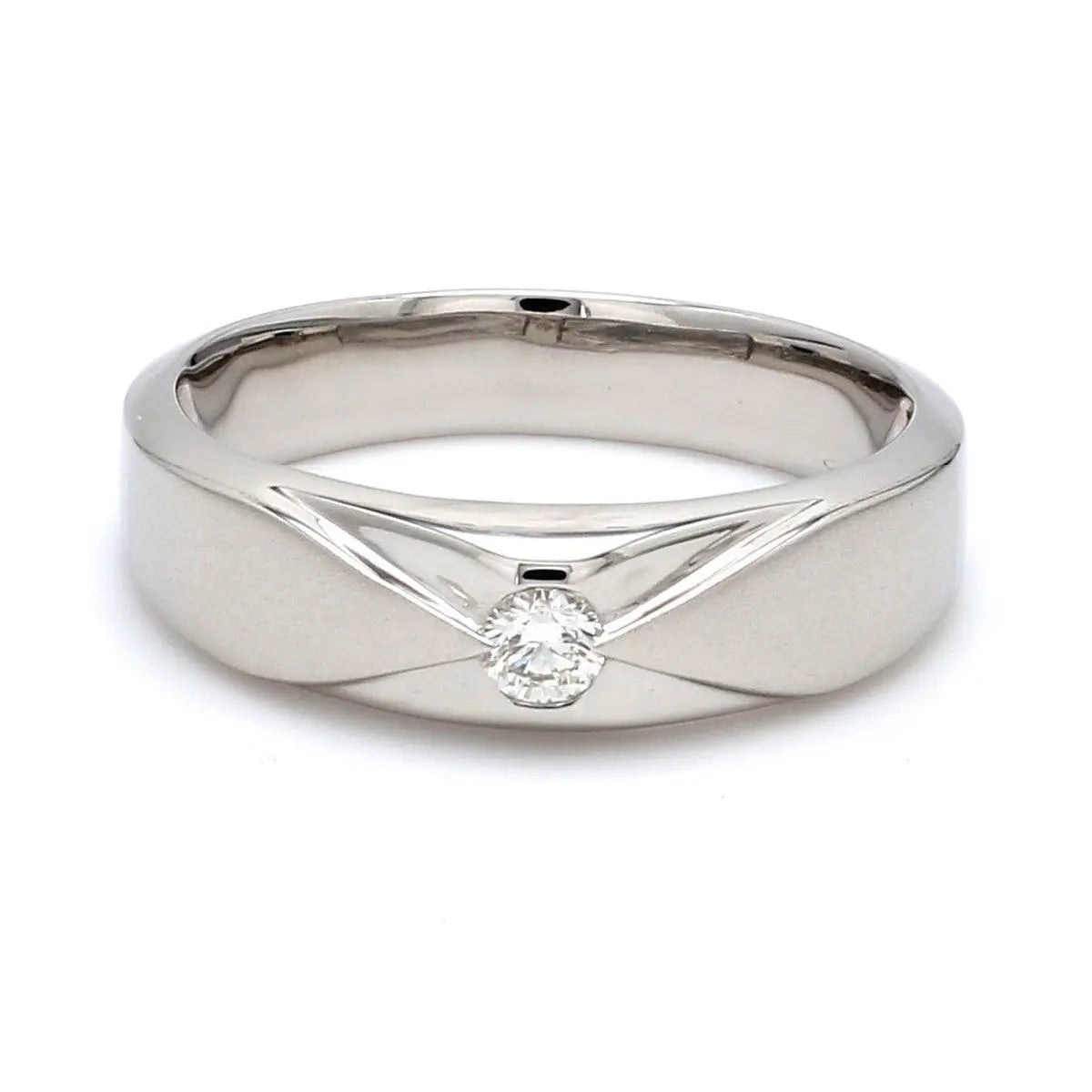 Designer Single Diamond Platinum Ring for Men JL PT 312   Jewelove