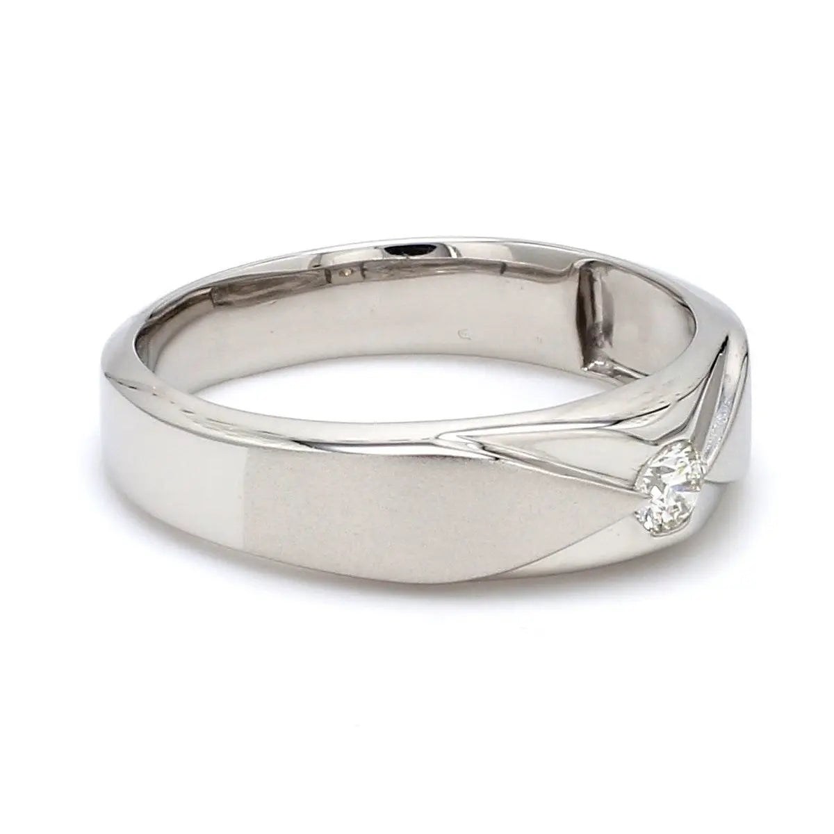 Designer Single Diamond Platinum Ring for Men JL PT 312   Jewelove