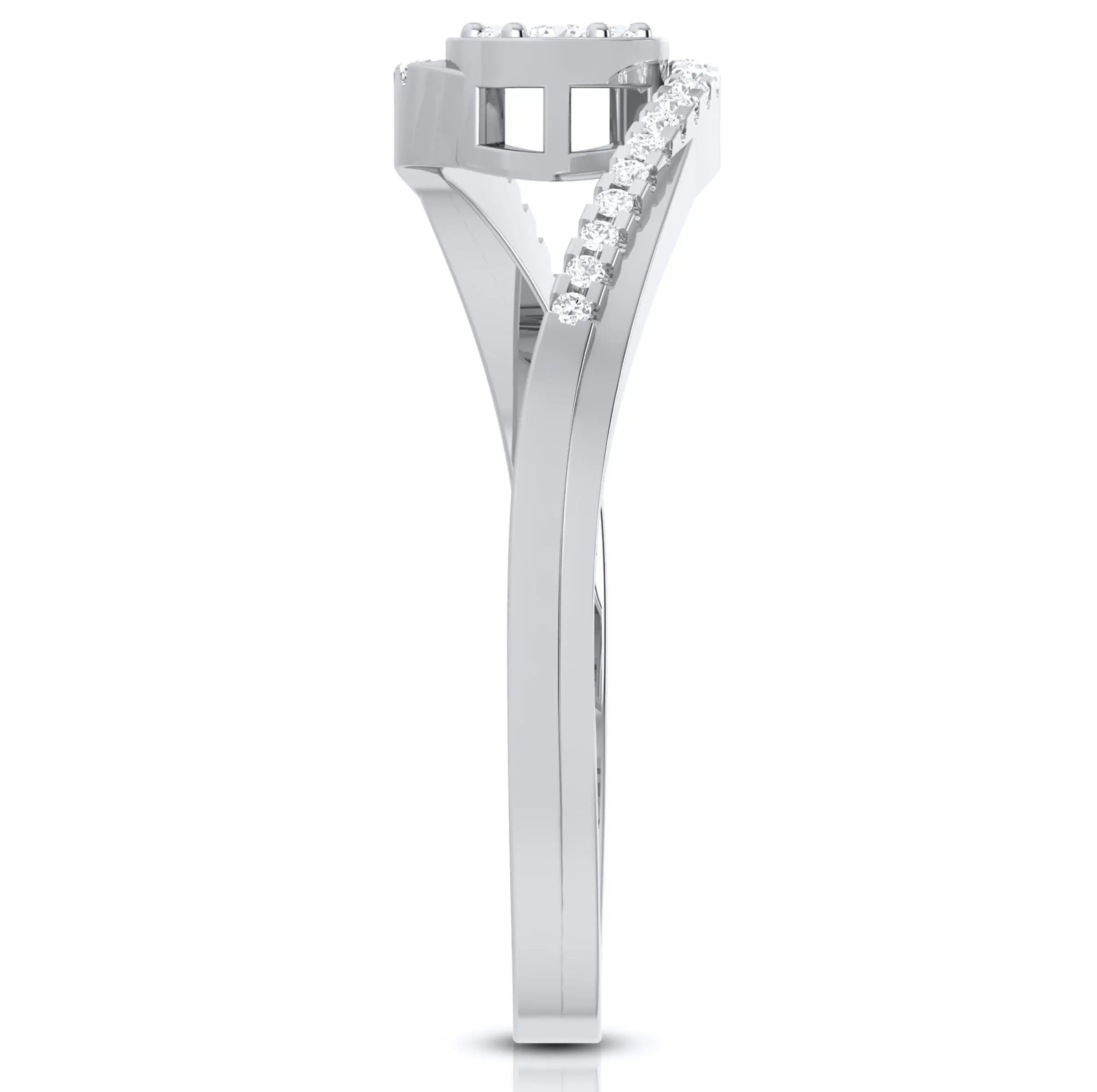 Designer Solitaire-Look Pressure Setting Platinum Ring for Women JL PT LR 83   Jewelove