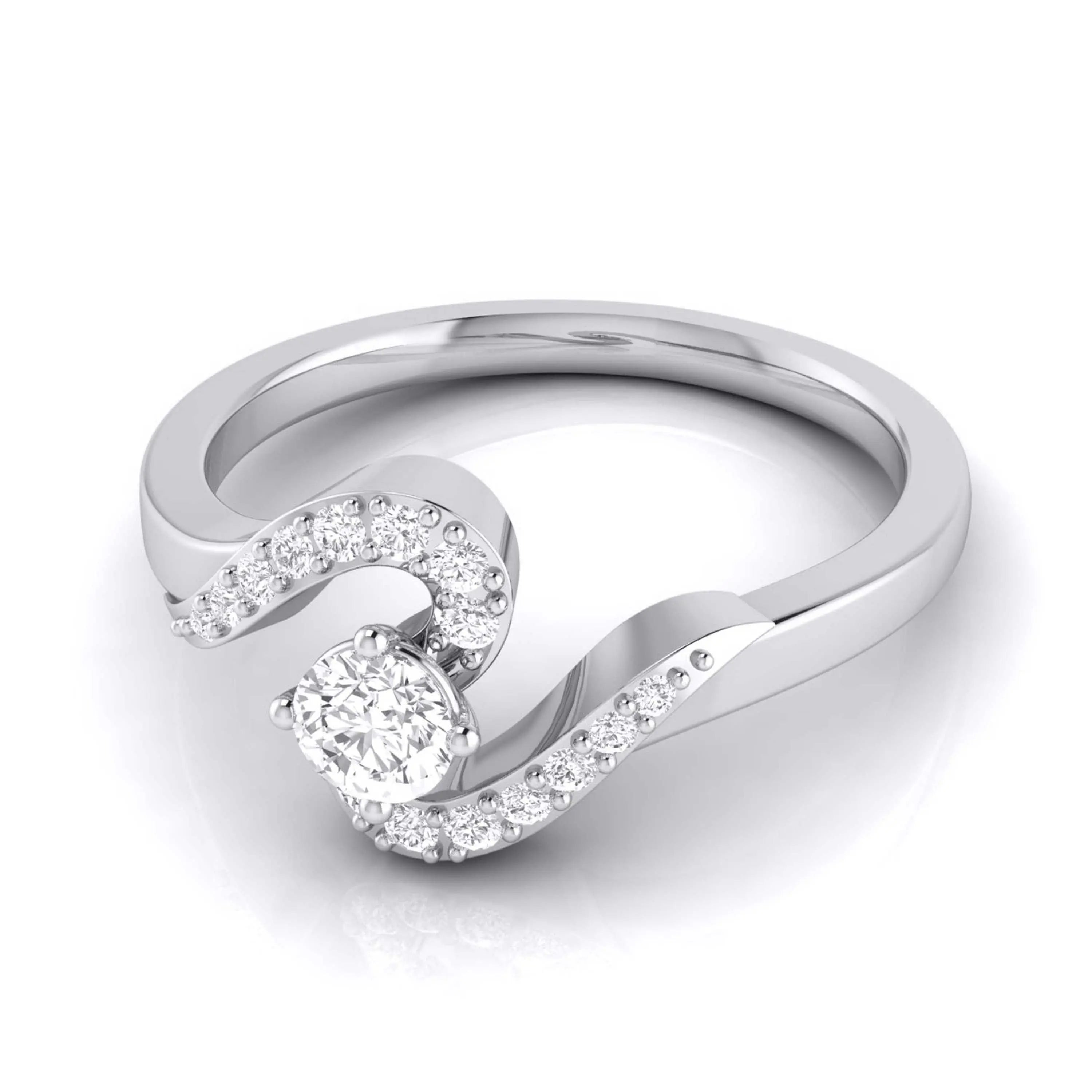 Designer Solitaire Platinum Couple Rings JL PT 583   Jewelove.US
