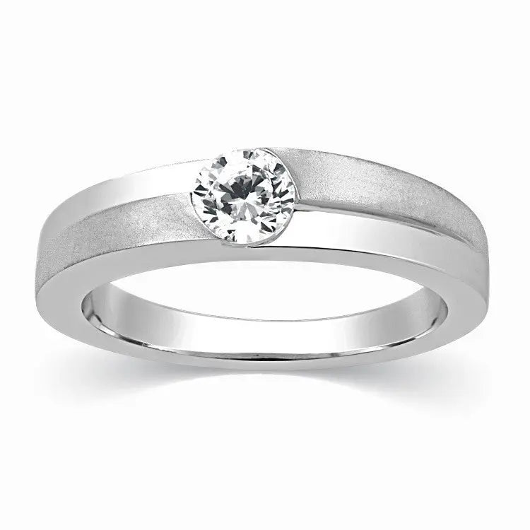 Designer Solitaire Platinum Engagement Ring for Men JL PT 315   Jewelove