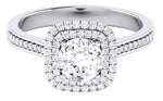 Load image into Gallery viewer, Designer Square Double Halo Solitaire Platinum Engagement Ring for Women JL PT 490   Jewelove.US
