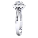 Load image into Gallery viewer, Designer Square Double Halo Solitaire Platinum Engagement Ring for Women JL PT 490   Jewelove.US
