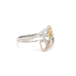 Load image into Gallery viewer, Designer Triple Heart Platinum Ring Multicolor Gold with Diamonds JL PT 556   Jewelove.US
