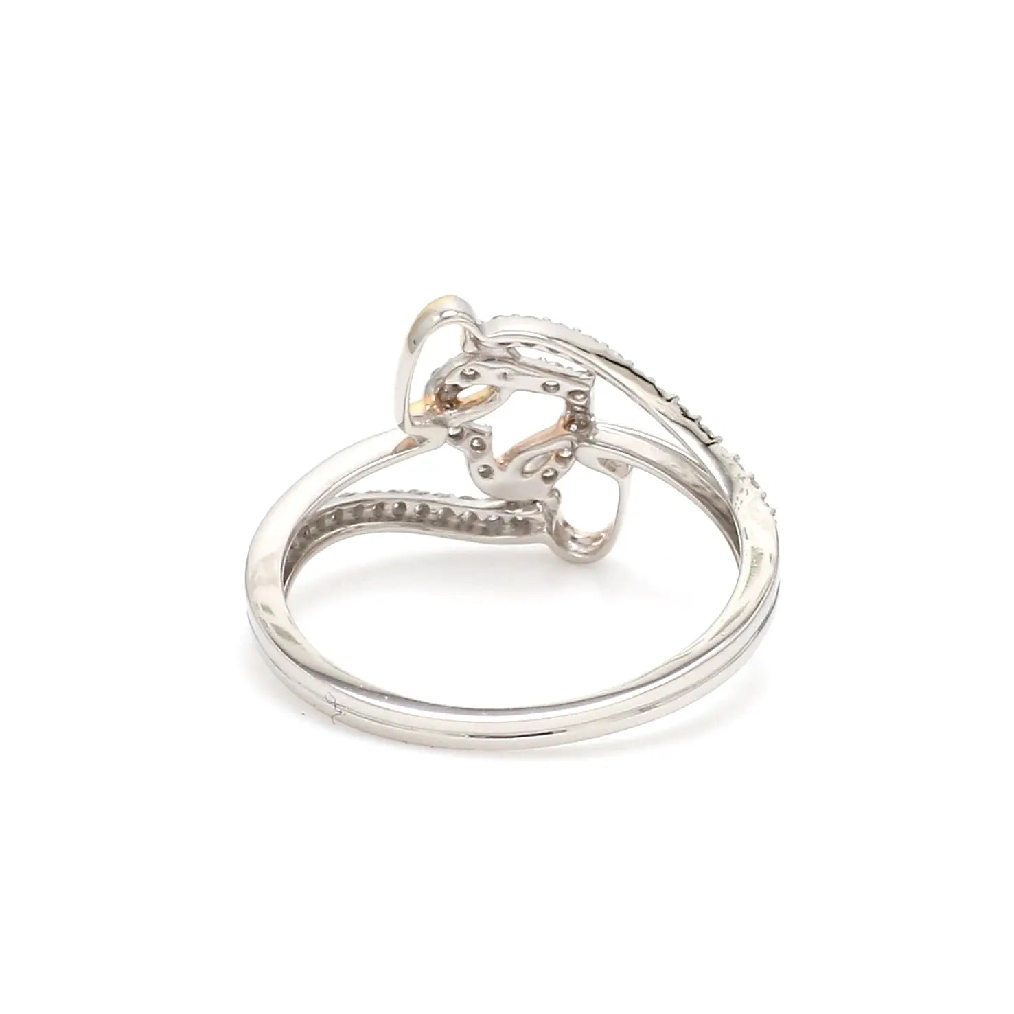 Designer Triple Heart Platinum Ring Multicolor Gold with Diamonds JL PT 556   Jewelove.US