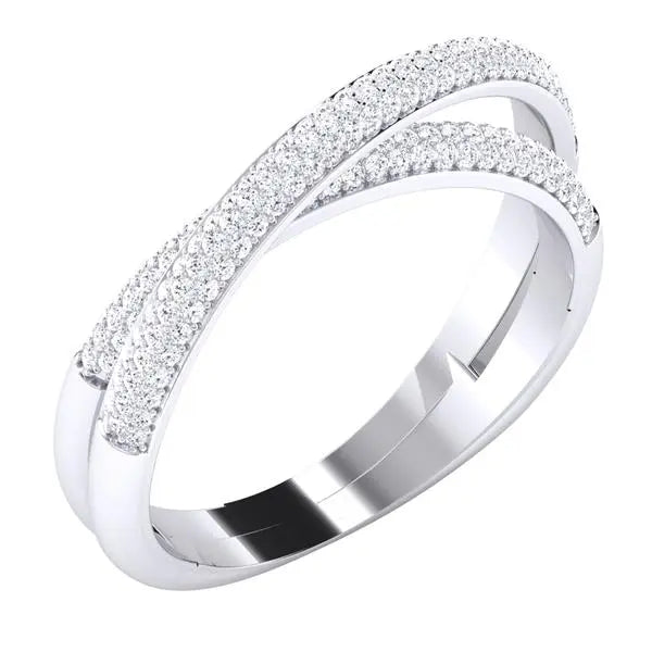 Designer Two Rings Conjoining Platinum Ring with Diamonds for Women JL PT 489   Jewelove.US