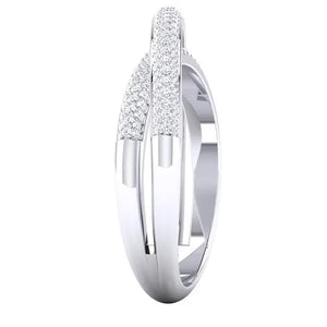 Designer Two Rings Conjoining Platinum Ring with Diamonds for Women JL PT 489   Jewelove.US