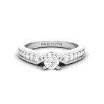 Load image into Gallery viewer, Designer Platinum Solitaire Ring with Diamond Accents JL PT 672   Jewelove.US

