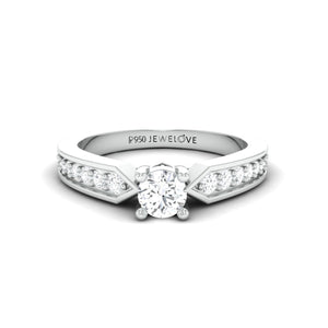 50-Pointer Lab Grown Solitaire Platinum Ring with Diamond Accents JL PT LG G 672