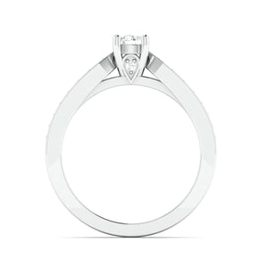 Designer Platinum Solitaire Ring with Diamond Accents JL PT 672   Jewelove.US