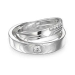 Load image into Gallery viewer, Designers Platinum Love Bands wth Hexagonal Grooves &amp; Diamonds JL PT 427  Both-VVS-GH Jewelove
