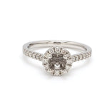 Load image into Gallery viewer, Diamond Halo &amp; Shank Platinum Ring Mounting for Solitaire JL PT 671 - M   Jewelove.US
