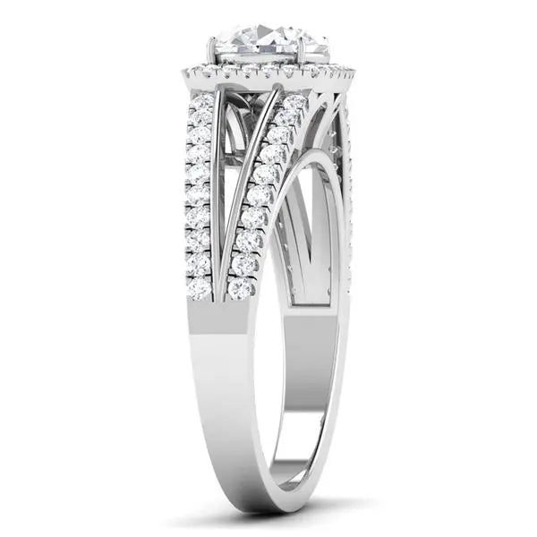 Double Shank with Diamonds - Platinum Solitaire Engagement Ring JL PT 513   Jewelove.US