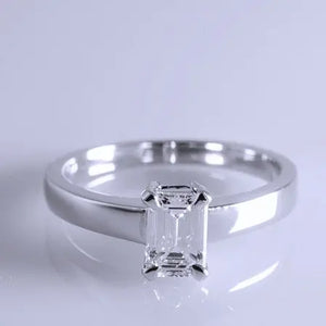 E VVS1 Emerald Cut Diamond Solitaire Ring SJ R 2304   Jewelove