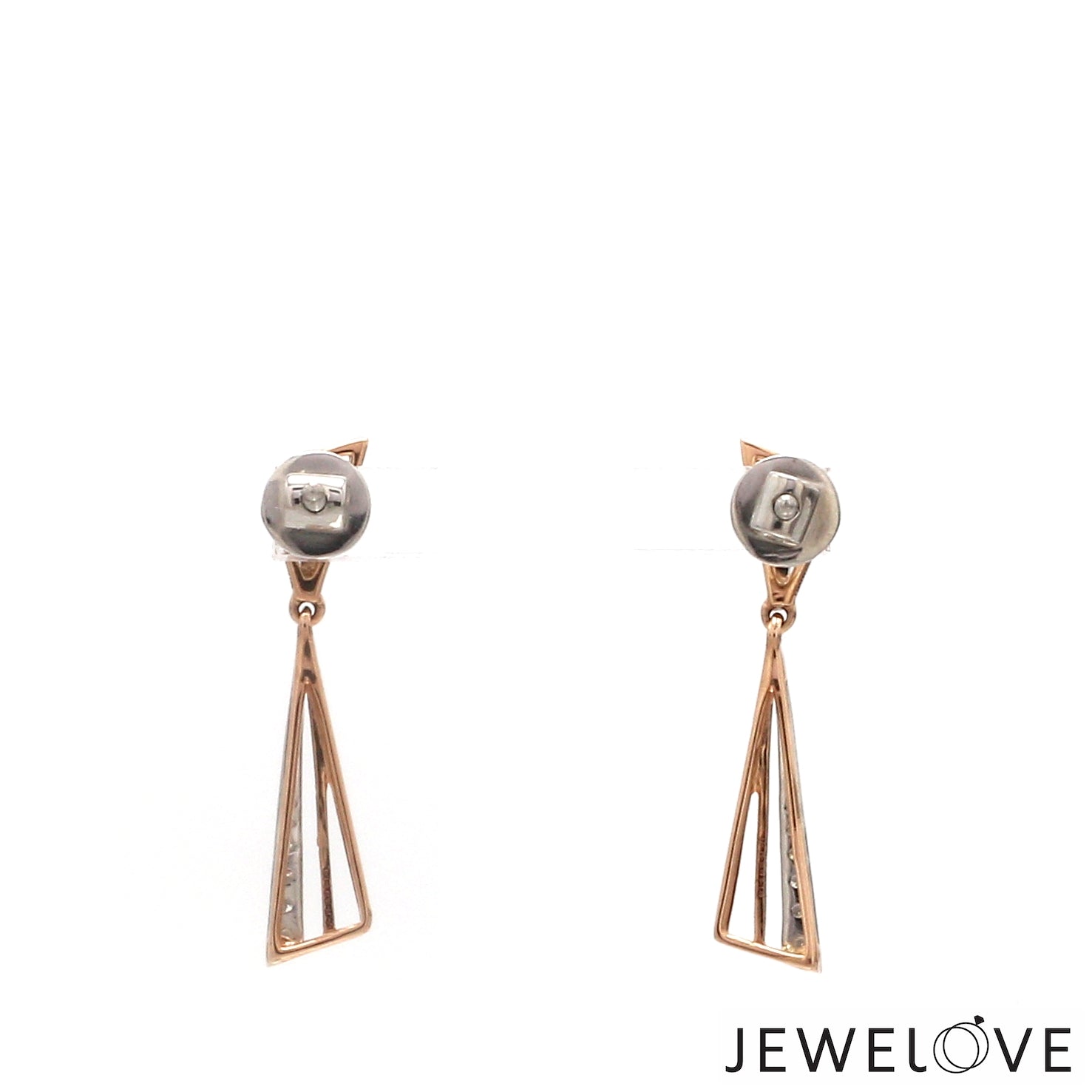 Evara Platinum Rose Gold Diamond Necklace Set for Women JL PT NE 342   Jewelove.US