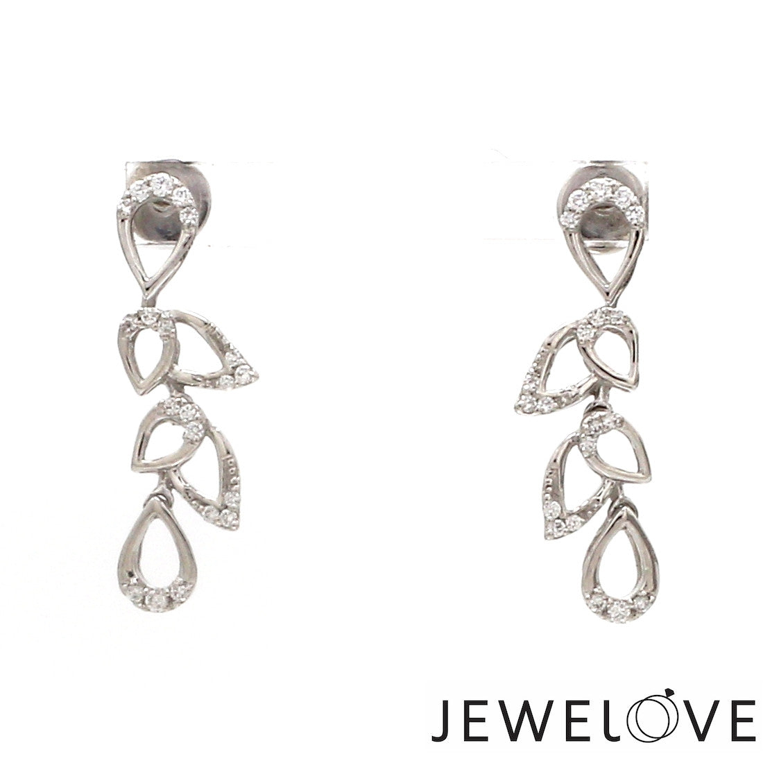 Platinum Evara Diamond Necklace & Earrings Set JL PT NE 341   Jewelove.US