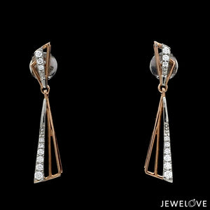 Evara Platinum Rose Gold Diamond Necklace Set for Women JL PT NE 342  Earrings-only-VVS-GH Jewelove.US