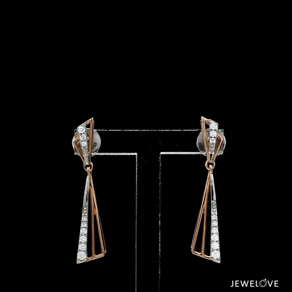 Evara Platinum Rose Gold Diamond Earrings for Women JL PT E 342   Jewelove.US