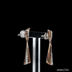Evara Platinum Rose Gold Diamond Earrings for Women JL PT E 342   Jewelove.US