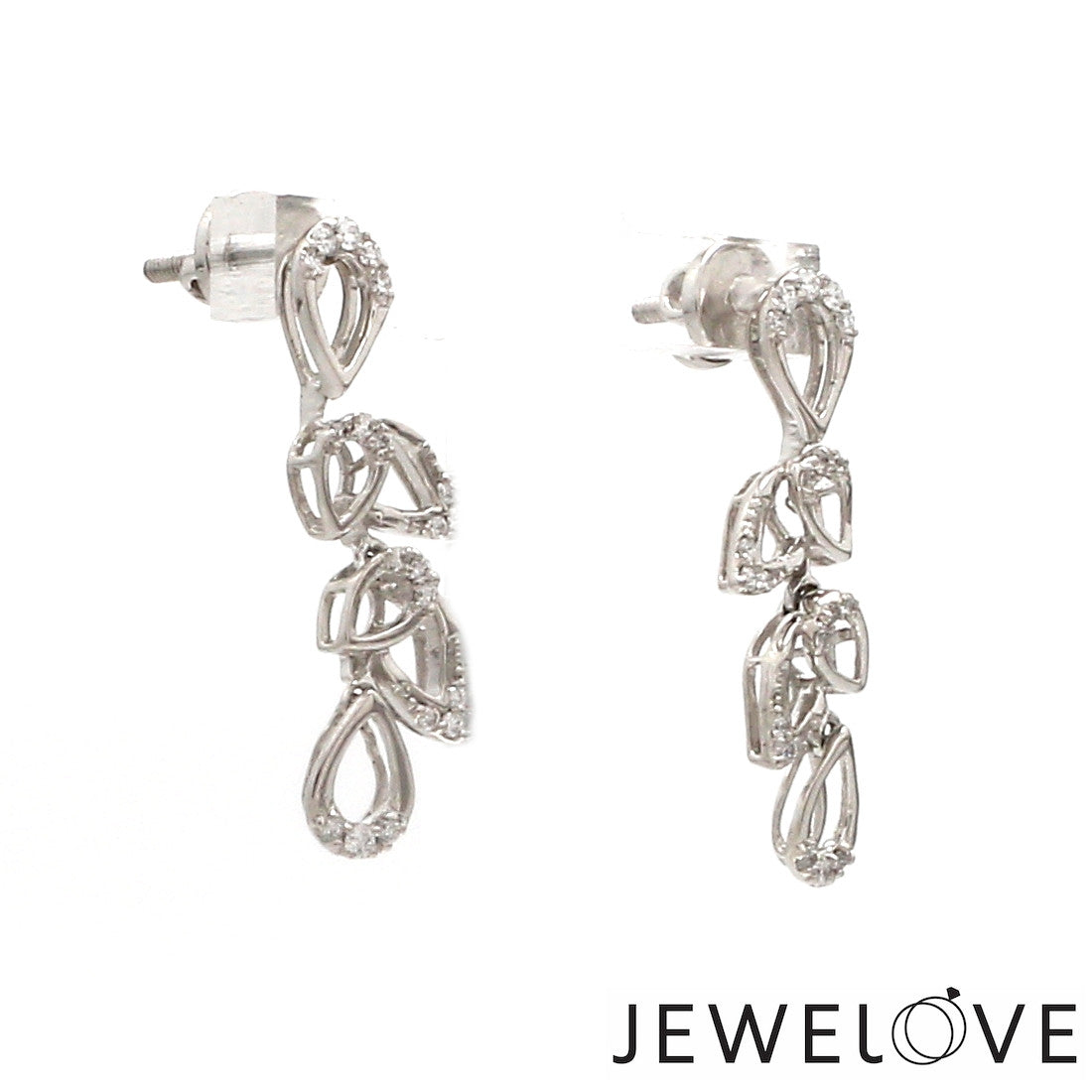Platinum Evara Diamond Necklace & Earrings Set JL PT NE 341   Jewelove.US