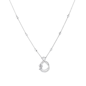 Elegant Platinum Evara Diamond Pendant with Diamond Studded Chain for Women JL PTP 173   Jewelove.US