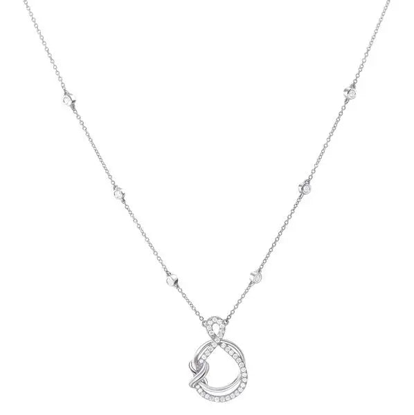 Elegant Platinum Evara Diamond Pendant with Diamond Studded Chain for Women JL PTP 173   Jewelove.US