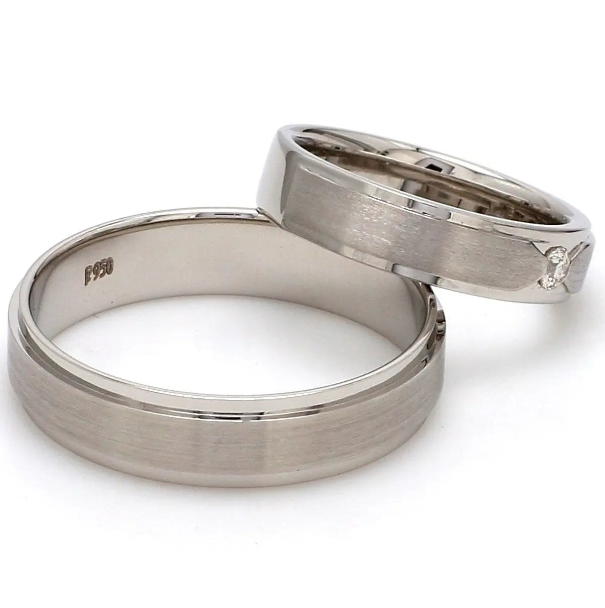 Elegant Platinum Love Bands with Matte Finish JL PT 529   Jewelove.US