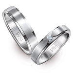 Load image into Gallery viewer, Elegant Platinum Love Bands with Matte Finish JL PT 529  Both Jewelove.US
