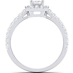 Load image into Gallery viewer, Emerald Cut Solitaire Ring in Platinum Halo Setting JL PT 469   Jewelove
