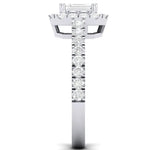 Load image into Gallery viewer, Emerald Cut Solitaire Ring in Platinum Halo Setting JL PT 469   Jewelove
