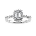 Load image into Gallery viewer, 0.50cts Emerald Cut Solitaire Diamond Accents Shank Platinum Ring JL PT 1250-A   Jewelove.US
