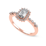 Load image into Gallery viewer, 0.50cts. Emerald Cut Solitaire Halo Diamond Shank 18K Rose Gold Solitaire Ring JL AU 1250R-A   Jewelove.US
