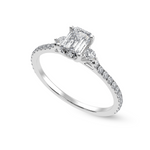 Load image into Gallery viewer, 30-Pointer Emerald Cut Solitaire Diamond Accents Shank Platinum Ring JL PT 1242   Jewelove.US

