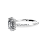 Load image into Gallery viewer, 0.30cts Emerald Cut Solitaire Diamond Accents Shank Platinum Ring JL PT 1250   Jewelove.US
