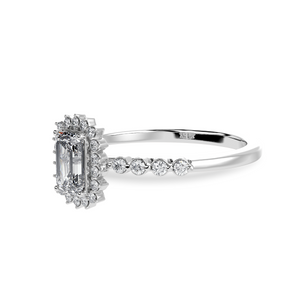 0.30cts Emerald Cut Solitaire Diamond Accents Shank Platinum Ring JL PT 1250   Jewelove.US