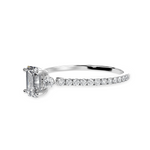 Load image into Gallery viewer, 50-Pointer Emerald Cut Solitaire Diamond Accents Shank Platinum Ring JL PT 1242-A   Jewelove.US

