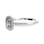 Load image into Gallery viewer, 30-Pointe Emerald Cut Solitaire Diamond Accents Shank Platinum Ring JL PT 1250
