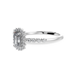 Load image into Gallery viewer, 0.70cts Emerald Cut Solitaire Diamond Accents Shank Platinum Ring JL PT 1250-B   Jewelove.US
