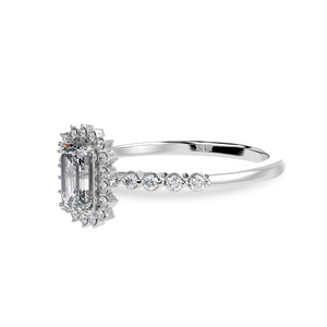 0.50cts Emerald Cut Solitaire Diamond Accents Shank Platinum Ring JL PT 1250-A   Jewelove.US