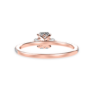 50-Pointer Emerald Cut Solitaire Diamond Accents Shank 18K Rose Gold Solitaire Ring JL AU 1242R-A   Jewelove.US