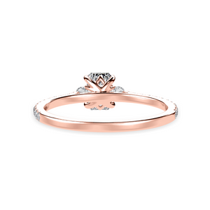 70-Pointer Emerald Cut Solitaire Diamond Accents Shank 18K Rose Gold Solitaire Ring JL AU 1242R-B   Jewelove.US