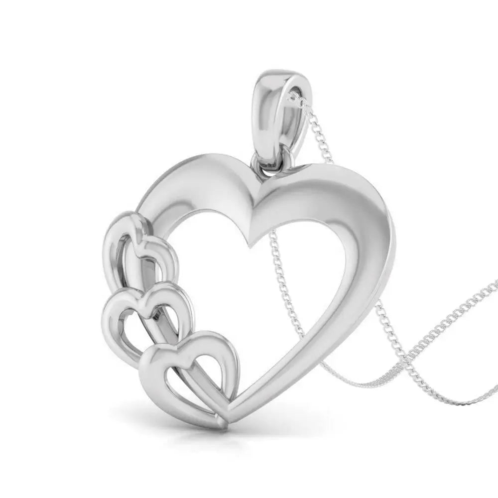 Entangled Hearts Plain Platinum Pendant JL PT P 8233   Jewelove.US