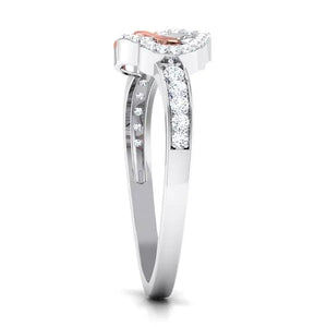 Entangled Hearts Platinum Ring with Diamonds for Women JL PT 552   Jewelove.US