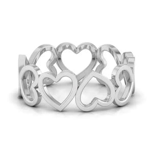 Eternity of Hearts Plain Platinum Ring JL PT 551 for Women   Jewelove.US