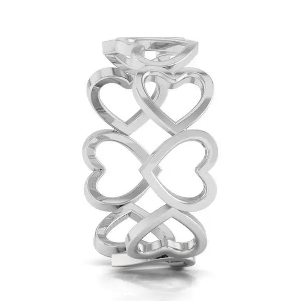 Eternity of Hearts Plain Platinum Ring JL PT 551 for Women   Jewelove.US