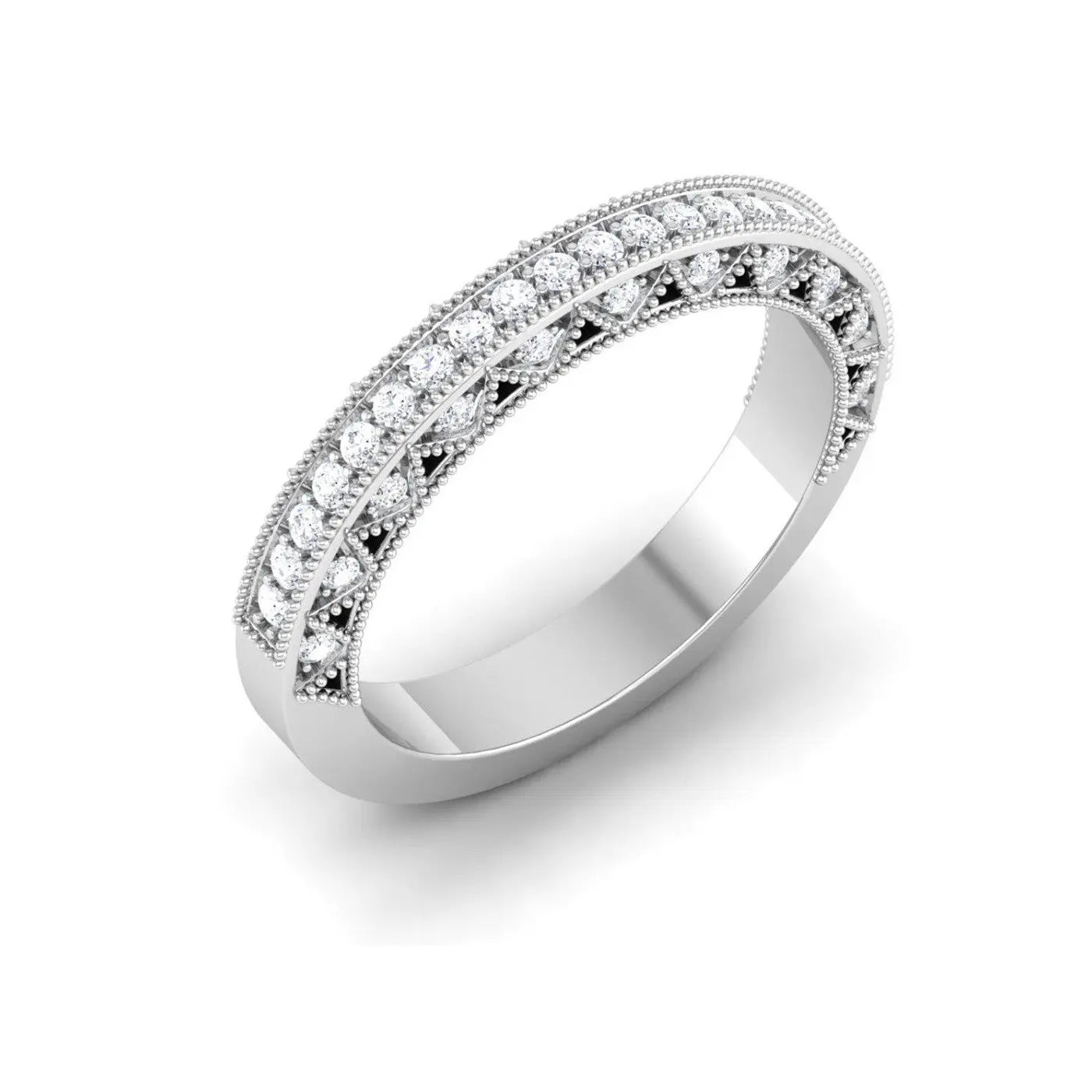 Exquisite Half Eternity Platinum Ring with Diamonds JL PT 443  VVS-GH Jewelove