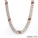 Load image into Gallery viewer, Men of Platinum | 7mm Double Side Rose Gold with Blue Sapphire Chain JL PT CH 1432
