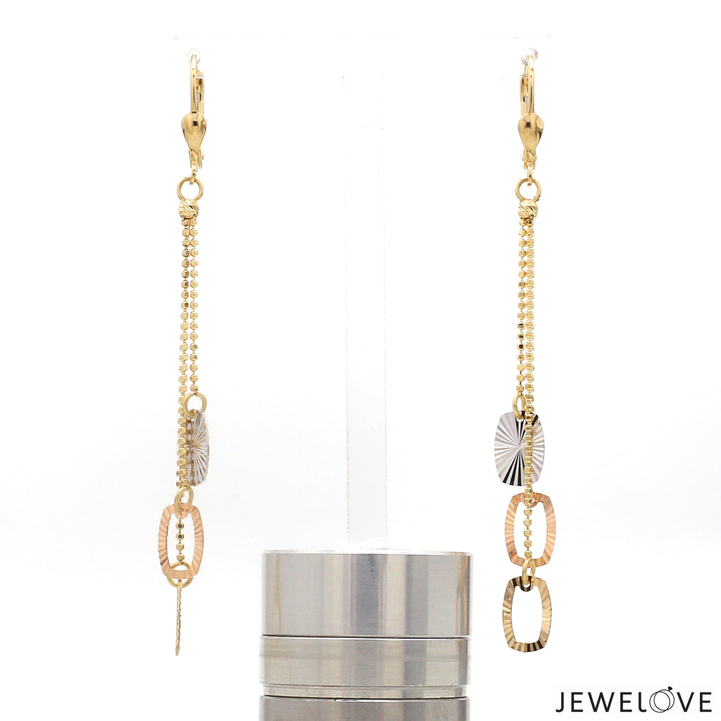 Designer 18K Yellow Hanging Gold Earrings JL AU E 04   Jewelove.US