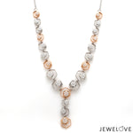 Load image into Gallery viewer, Evara Platinum Rose Gold Diamond Necklace Set for Women JL PT NE 343   Jewelove.US

